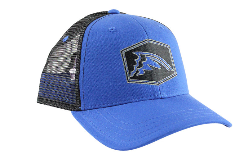 Black & Blue Mesh Trucker Hat