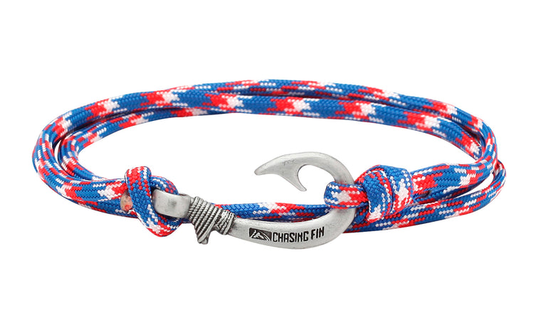 Red, White & Blue Fish Hook Bracelet
