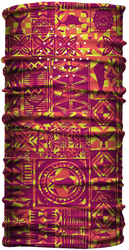 Saltwater Tribal Vented Face Shield (Tropic Sunset)